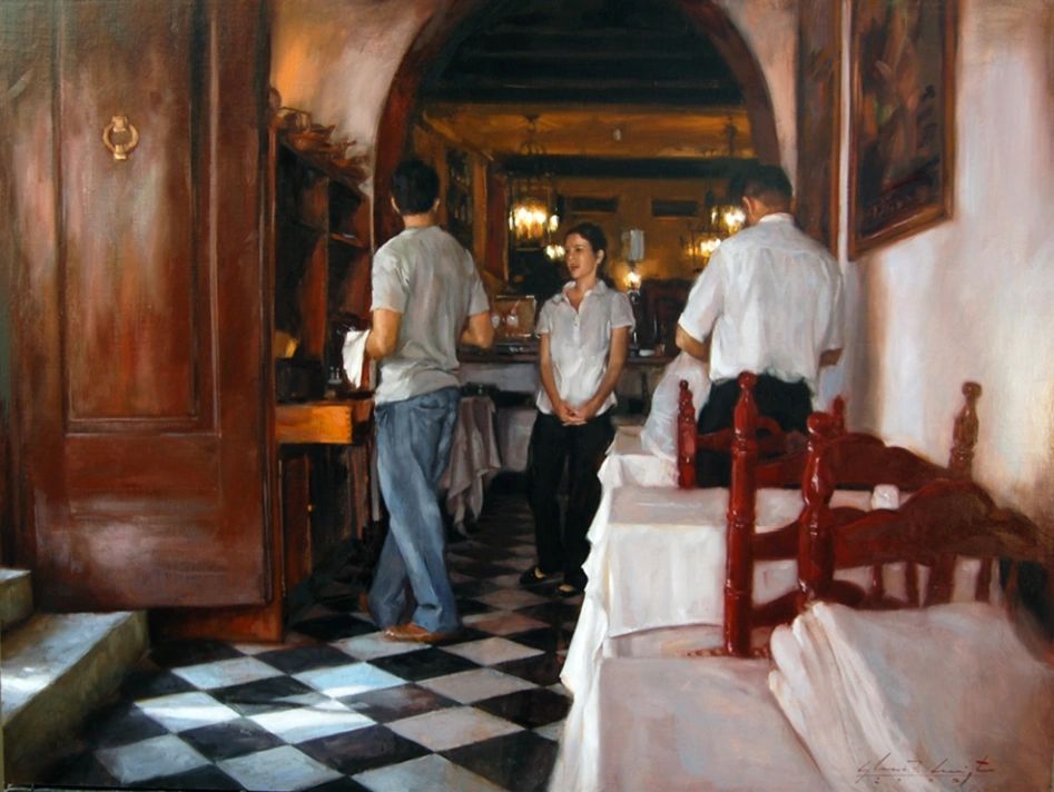 Spanish restaurant painting by Glenn Harrington 