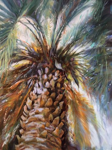 Palm tree landscape painting by Glenn Harrington 