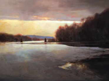 Ice on the River painting by Glenn Harrington 