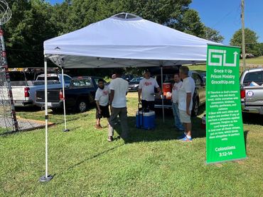 GIU and City Church Volunteers wait outisde the gates at Gaston Mens Correctional on July 2, 2024