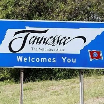 Road Sign st Tennessee, Alabama state line