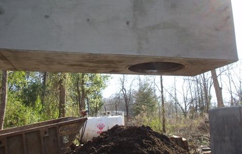 installation of precast concrete bent onto male cone