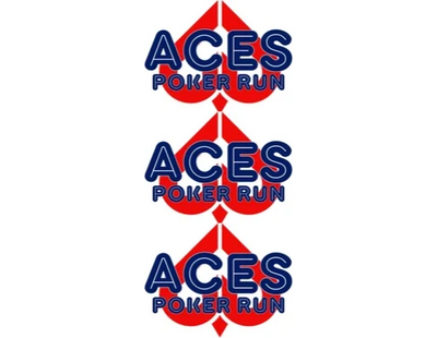Logo for Aces Poker Run with spade symbol.