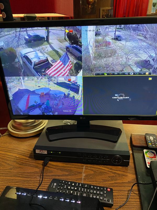 NVR connected to security cameras