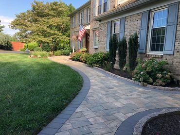 paver walkway and landscaping
