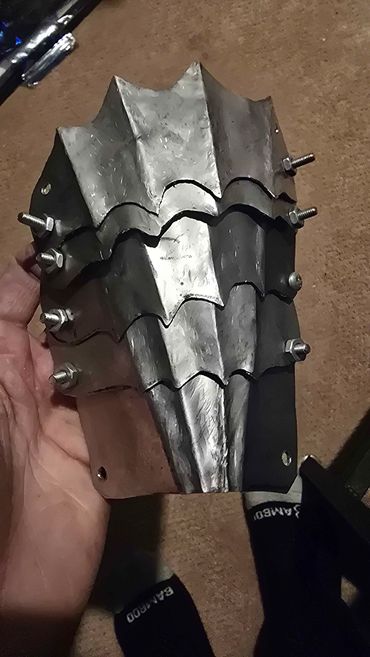 Prototype for a Gothic gauntlet,
And my first time trying fluting.