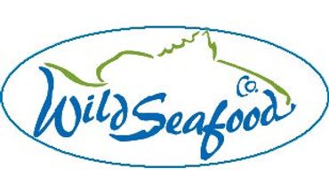 Logo of Wild Seafood featuring a fish outline and stylized text.