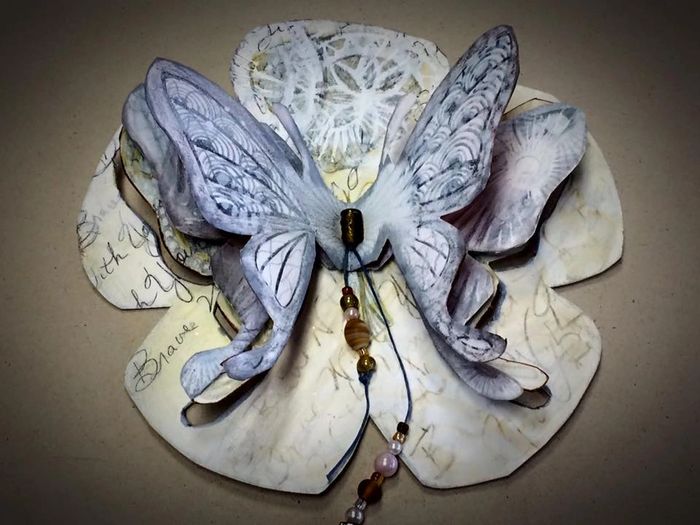 Zentangle kirigami butterfly