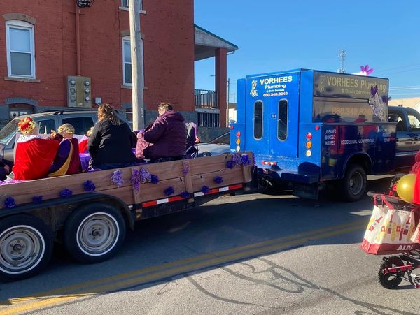 Vorhees plumbing truck parade homecoming Kirksville Missouri Truman State University community loca