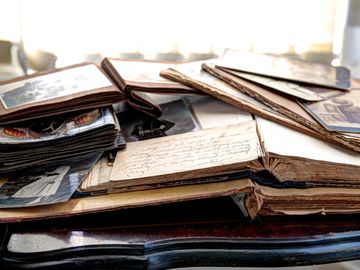 Old family journals, letters and documents