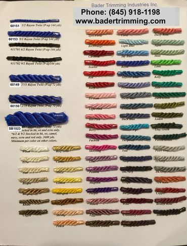 Rayon Twist cord - Available in 5 Sizes