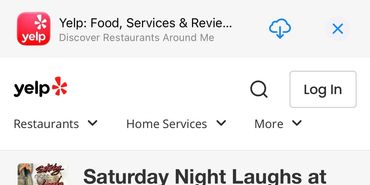 Yelp listing for Saturday Night Laughs at The Gates Hotel, Miami Beach.