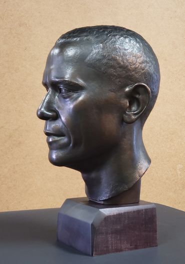 President Barak Obama's sculptural portrait by George Tkabladze