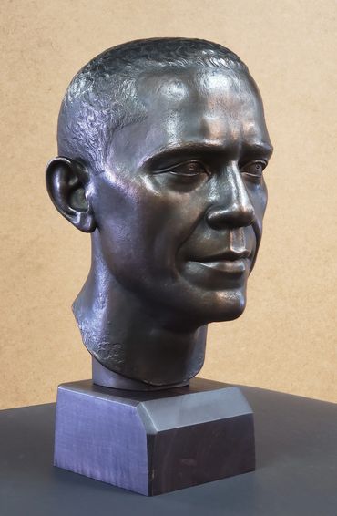 President Barak Obama's sculptural portrait by George Tkabladze