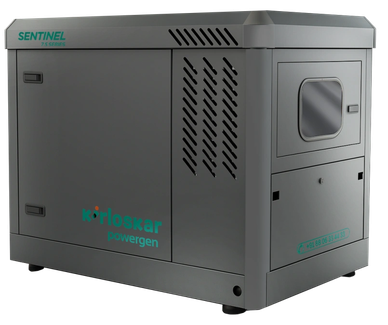 A gray Karloskar Powergen Sentinel T5 Series generator unit.