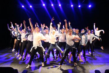 Dance troop performing.