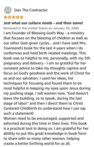 Christ centered childbirth book review about Christian childbirth classes and Doula