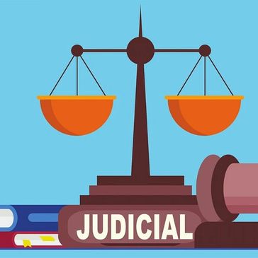 Scale, gavel, court.