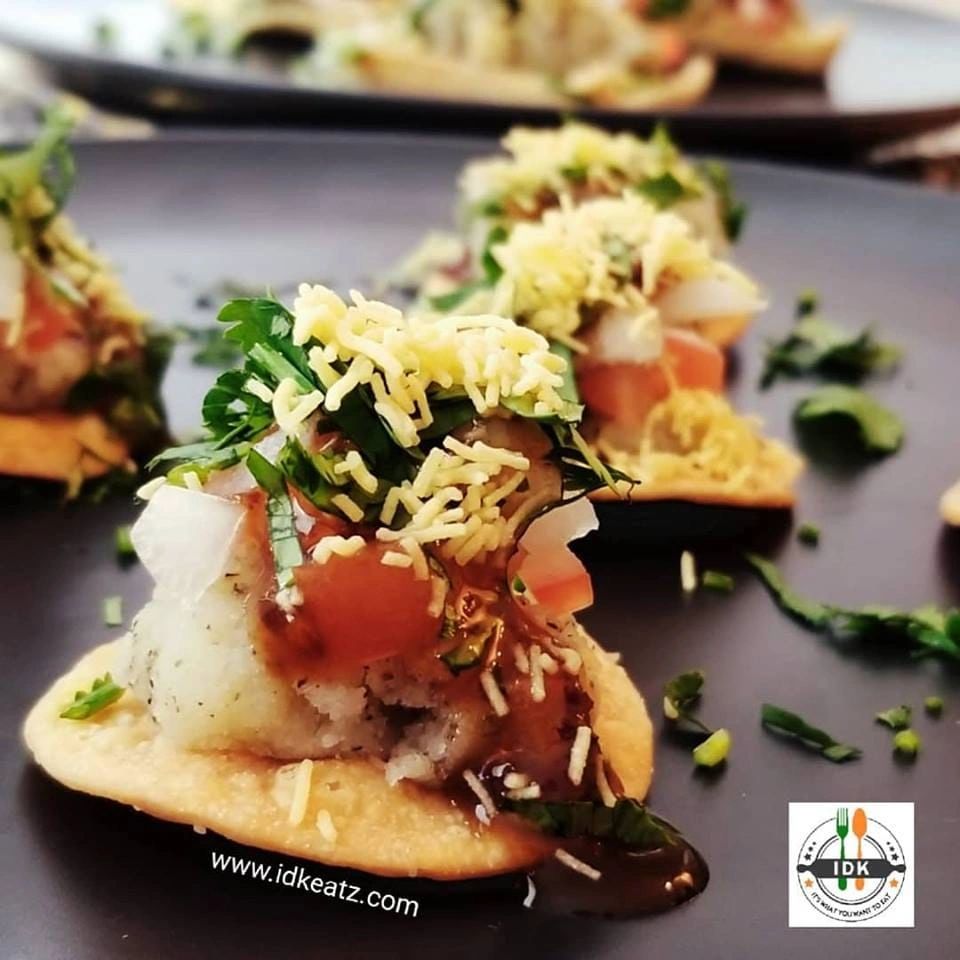 modern chaat hor d'oeuvre for onsite dinner party in the bay area