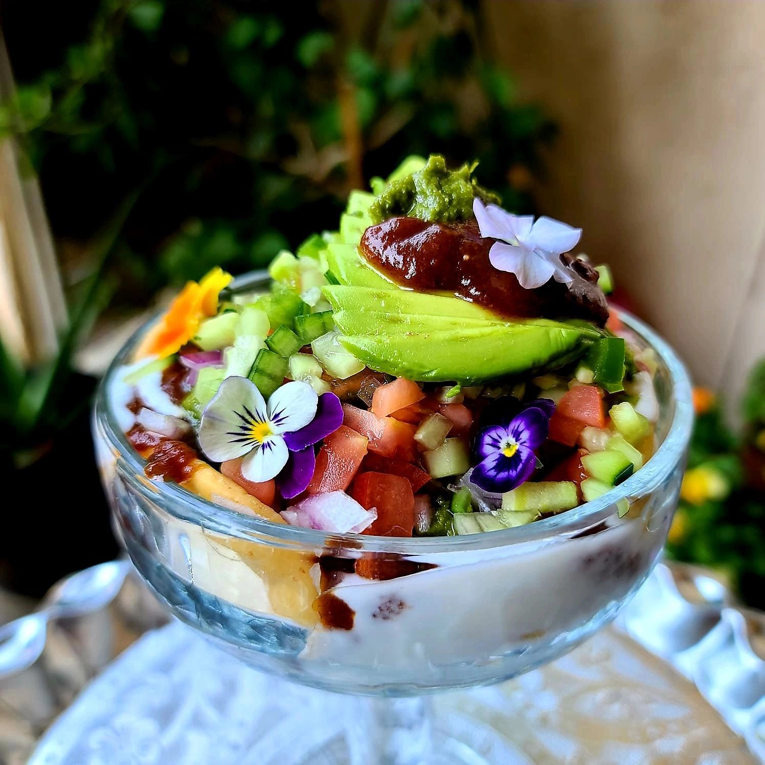 modern Indian chaat plated for a indian dinner party by the chef of IDK Culinary Experiences