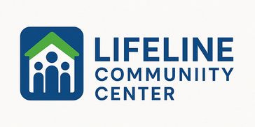 Logo of Lifeline Community Center with a house and three people icons.