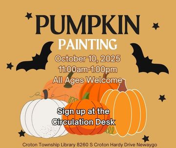 pumpkins and bats on tan background. event information