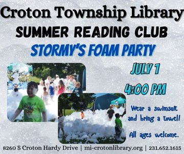 Foam background. event information. people of all ages having foamy fun
