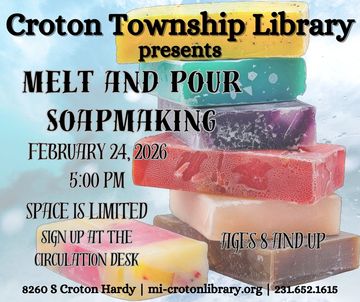 sudsy background with bars of colorful soap. event information