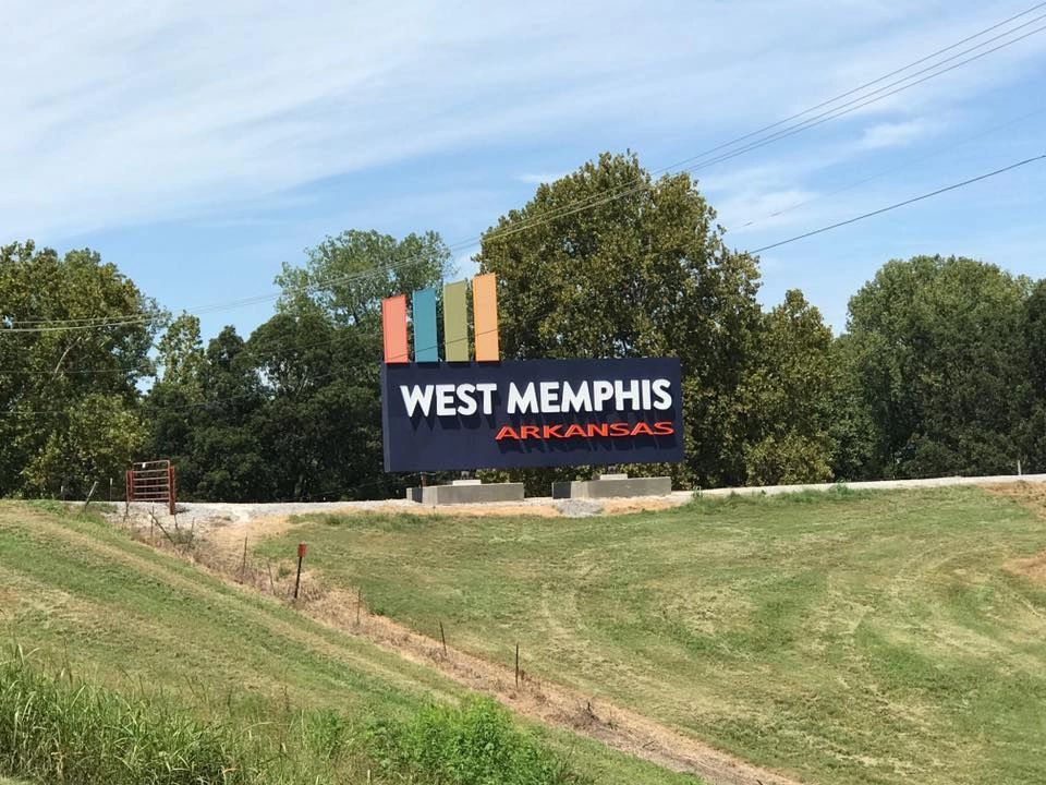 West Memphis Arkansas welcome sign by Balton Sign Company.