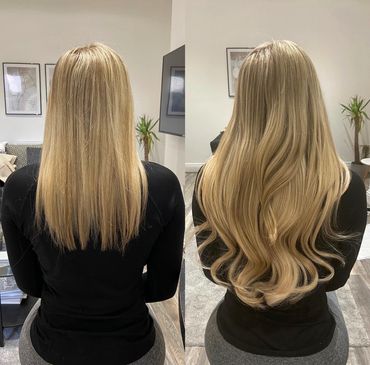Tape In Hair Extensions Before and After