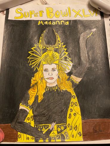 Madonna halftime show drawn by Roman Lucarini