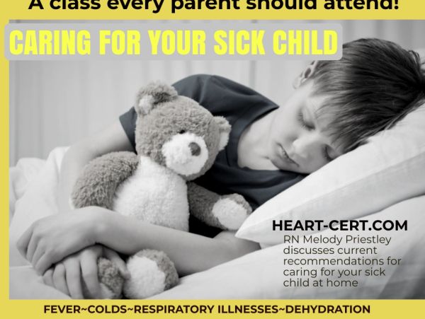 Child resting with teddy bear, caring for a sick child.