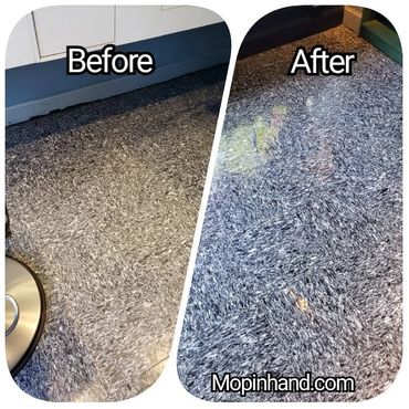 Before and after photos of a floor we cleaned. The results are outstanding!