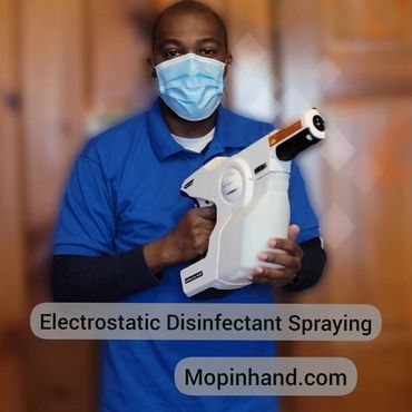 One of the tools that we use: the electrostatic disinfectant spray.