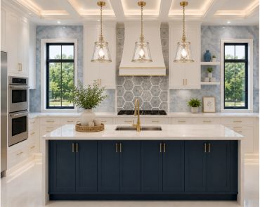New build kitchen custom design rendering