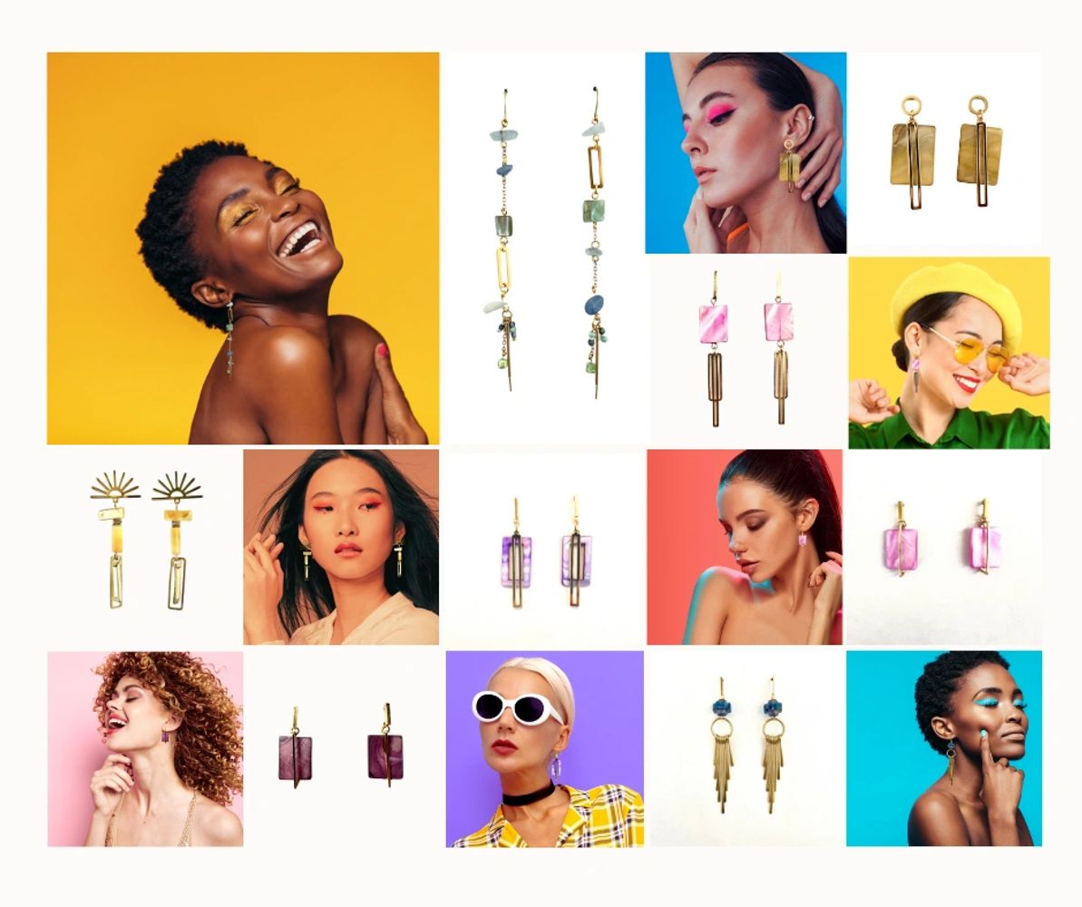 Girls wearing different color earrings