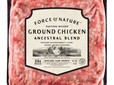 Package of Force of Nature ancestral blend ground chicken.