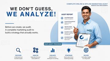 Marketing audit services emphasizing analysis over guessing for effective strategy.