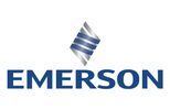 Logo de una empresa llamada Emerson que se dedica a hacer válvulas automotrices