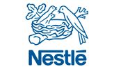 Logo de una empresa llamada Nestle que se dedica a la elaboración, distribución y venta de alimentos
