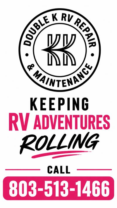 Logo and contact for Double K RV Repair & Maintenance.