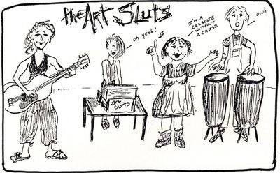 Cartoon drawing of the Art Sluts