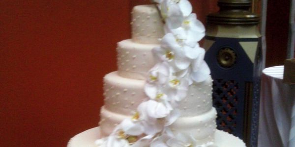 Large white wedding cake