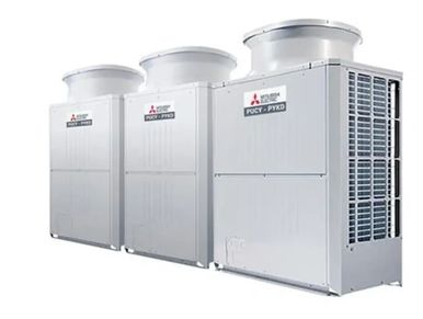 Three large Mitsubishi air conditioning units.