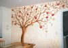 In this kitchen, we created the feel of an orchard, with birds, and small, woodland, animals. The walls have a soft sponge glaze