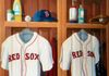 This young Red Sox fan wanted to transform his closet doors into a baseball locker.