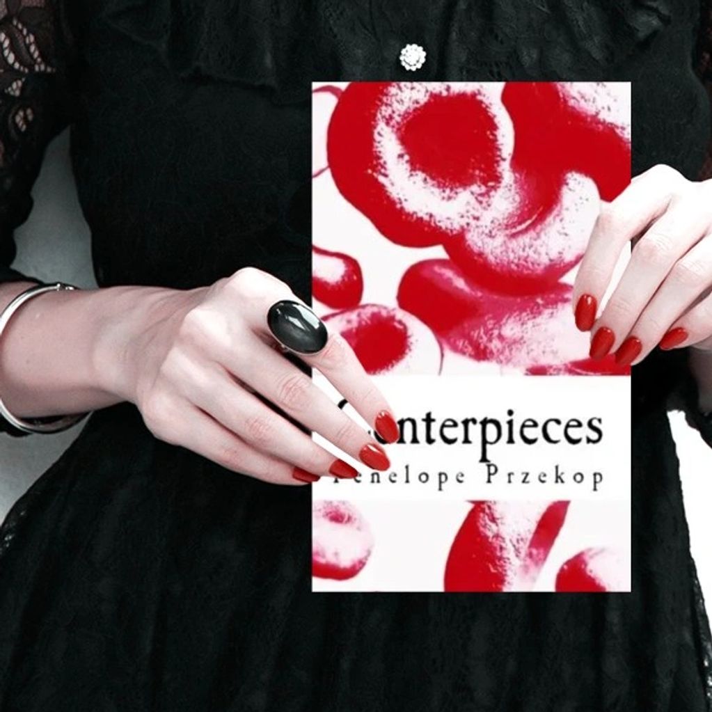 Centerpieces, fiction book. A piece of literature, novel, written by woman author Penelope Przekop.