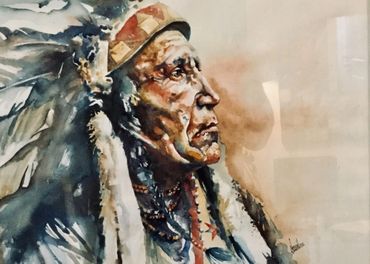 A Norman Johnson Illustration of a Sioux Chief.