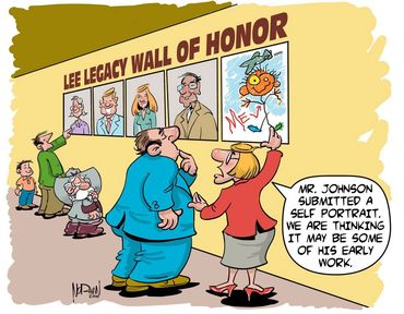 A Humorous Illustration About Norman on His Being Named to the LEE/Legacy High School Wall of Honor.