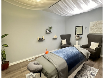 Massage room, relaxing environment.